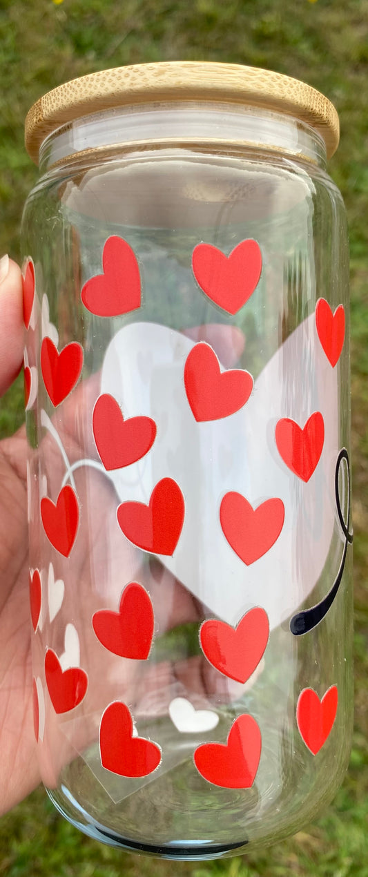 G20 Glass LOVE Red Hearts