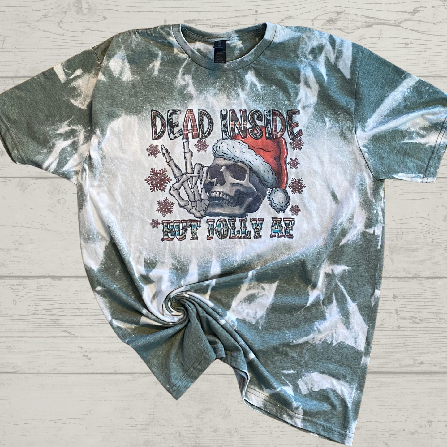 Dead Inside Bleached Heather Green T-shirt