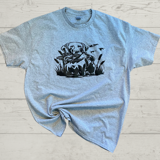 Dog and Duck Gray T-shirt