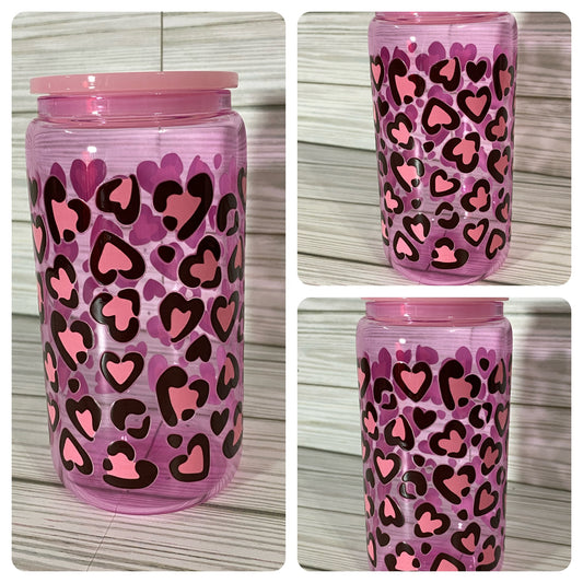 Hearts-Pink Leopard