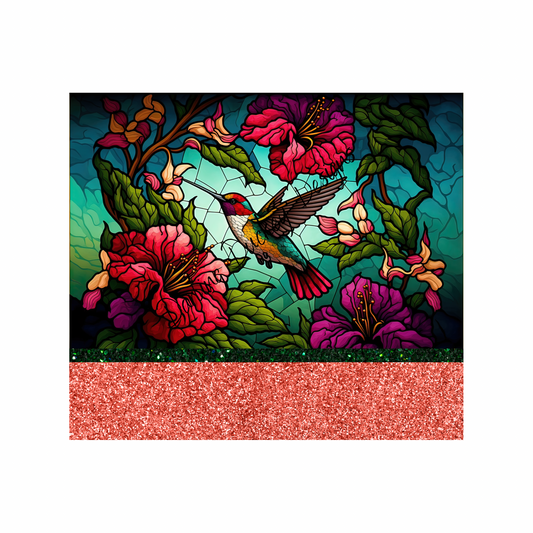 Stained Glass Hummingbird Tumbler Wrap