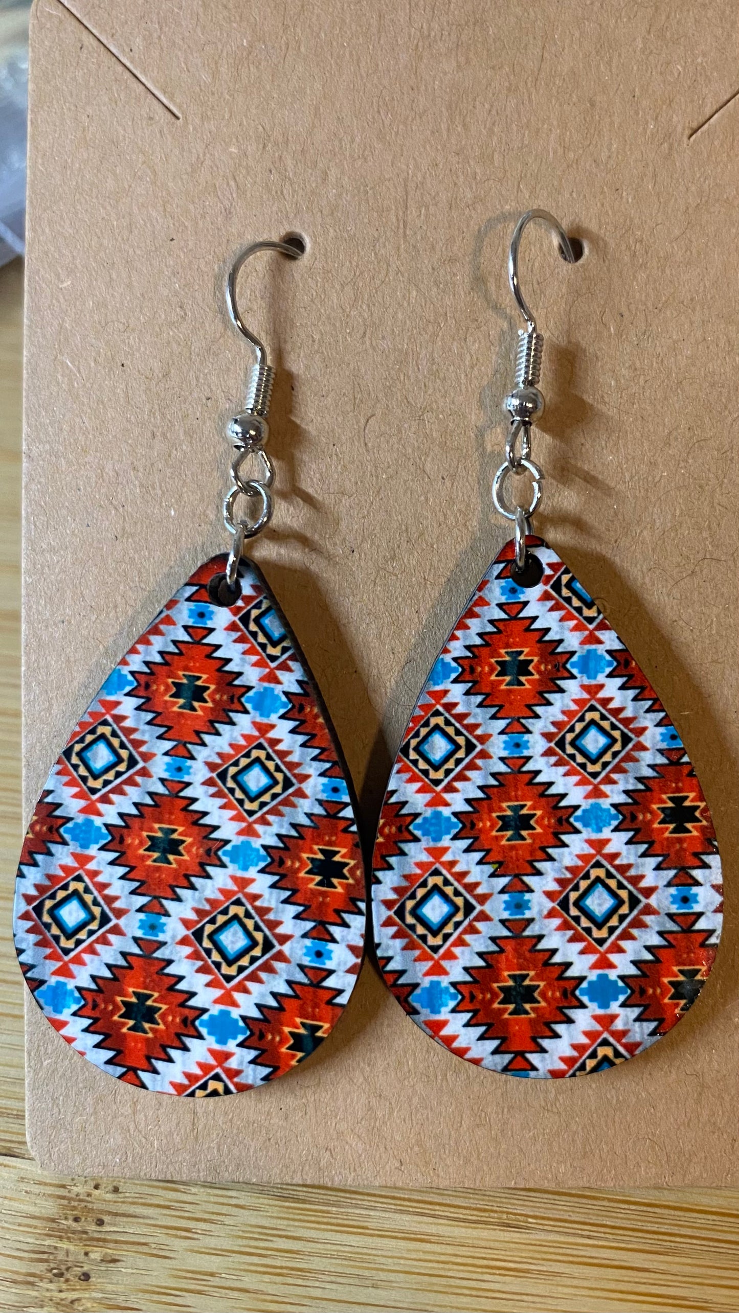 Aztec Red Earrings