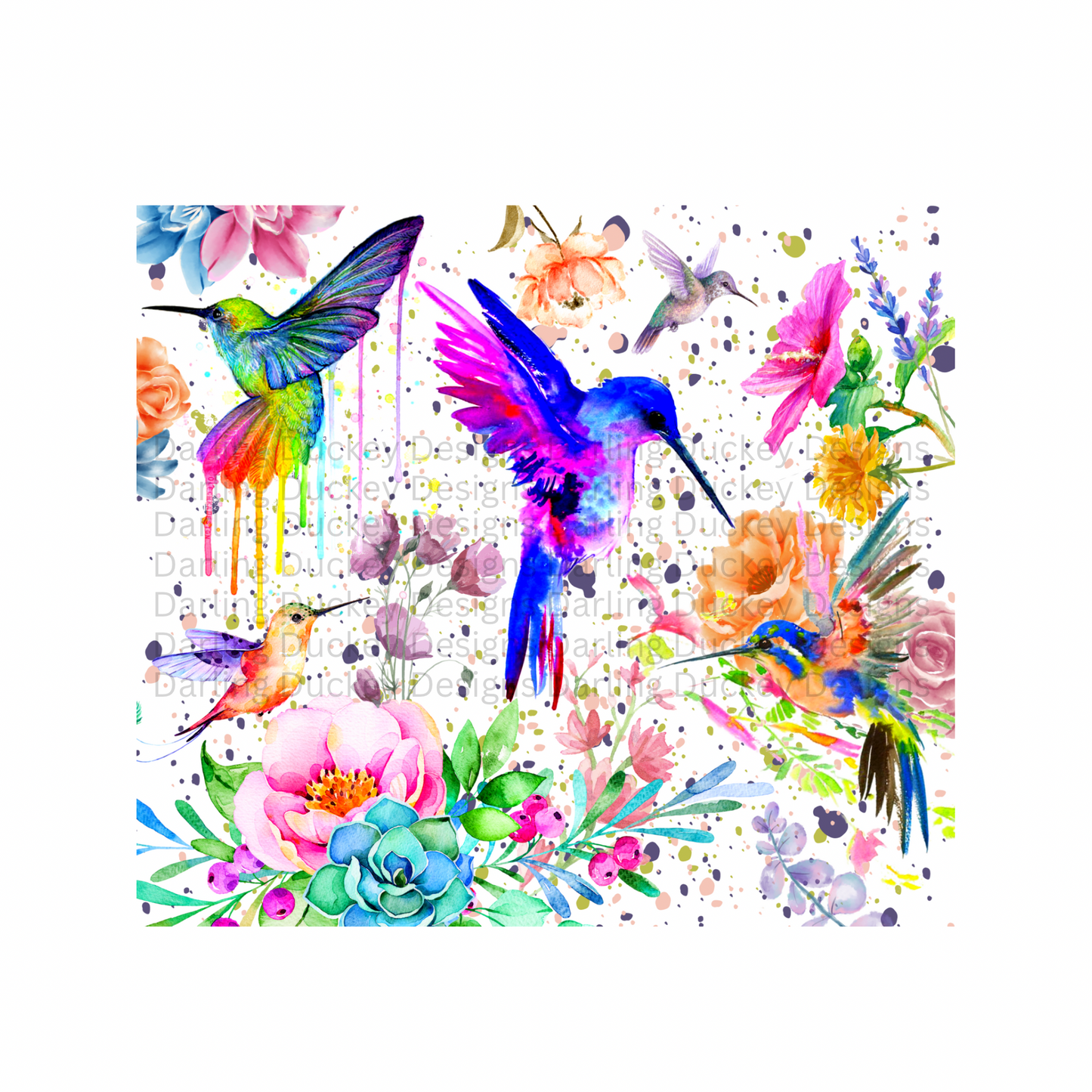 Watercolor Hummingbird Tumbler Wrap